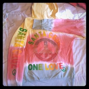 Rasta colored peace hoodie